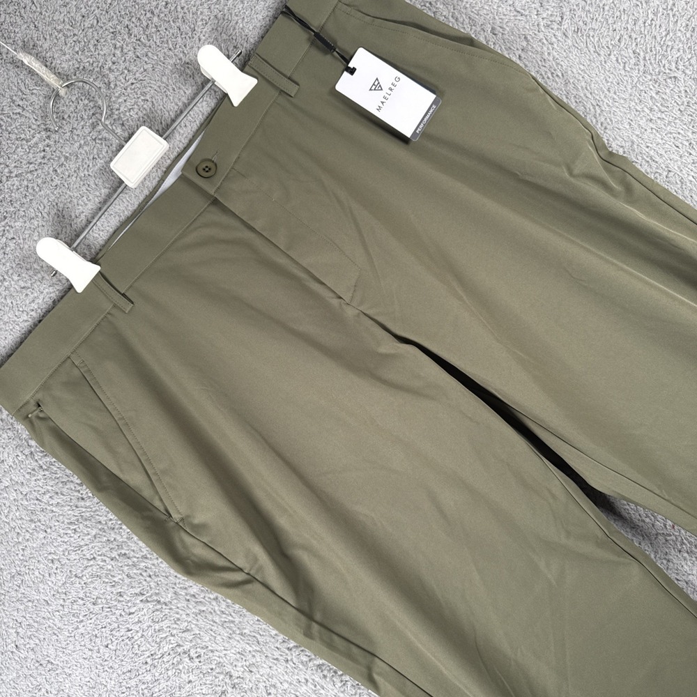 Maelreg ProFlex Pants Men's 40x30  Olive Green Casual Golf Stretch
